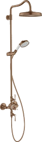 Hansgrohe Axor Montreux Showerpipe mit Thermostat und Kopfbrause 240 1jet brushed red gold
