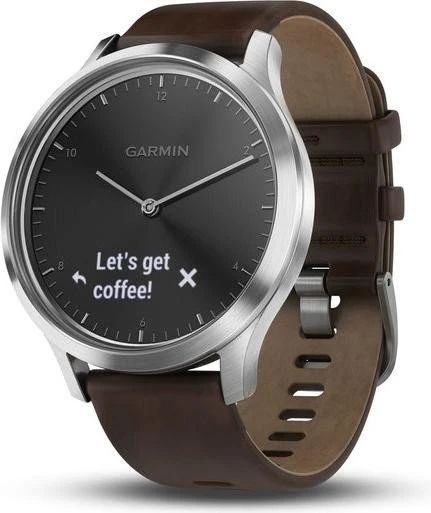 Garmin vivomove HR Premium Aktivitäts-Tracker silber/braun