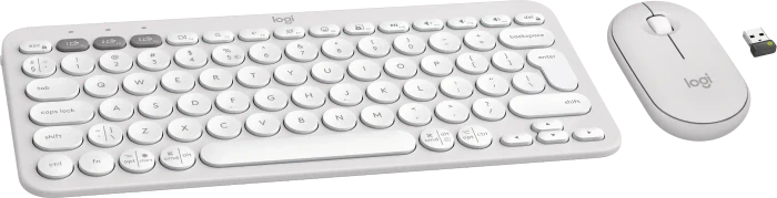 Logitech Pebble 2 Combo weiß, Logi Bolt, USB/Bluetooth, US