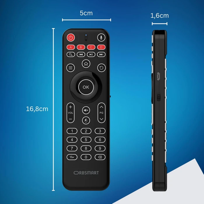 Orbsmart AM-1 Pro Airmouse Fernbedienung mit Mini-Tastatur, DE, USB-A