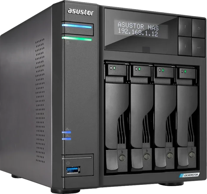 Asustor Lockerstor 4 Gen2+ AS6704T v2, 4GB RAM, 2x RJ-45 5GBase-T, 2x USB-A 3.1