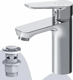 AM.PM Hit Waschbeckenarmatur mit Zugstange und Ablaufgarnitur chrom