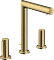 Hansgrohe Axor Uno 3-Loch Waschtischarmatur 200 mit Zerogriffen und Zugstangen-Ablaufgarnitur polished goldoptik Vorschaubild