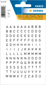 Herma Buchstabenetiketten A-Z, 4x8mm, wetterfest, schwarz, 2 Blatt (240 Etiketten)