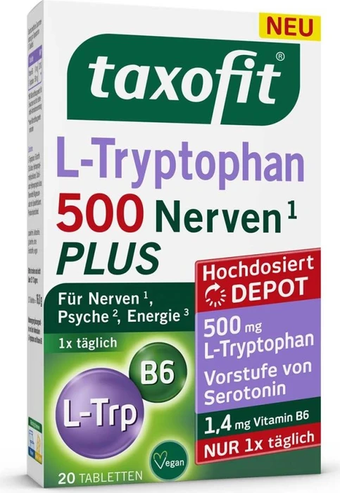 Taxofit L-Tryptophan 500 Nerven Plus Tabletten, 20 Stück