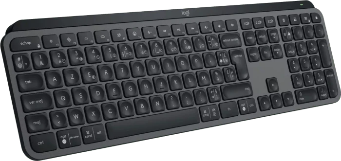 Logitech MX Keys S, Graphite, schwarz, LEDs weiß, Logi Bolt, USB/Bluetooth, FR