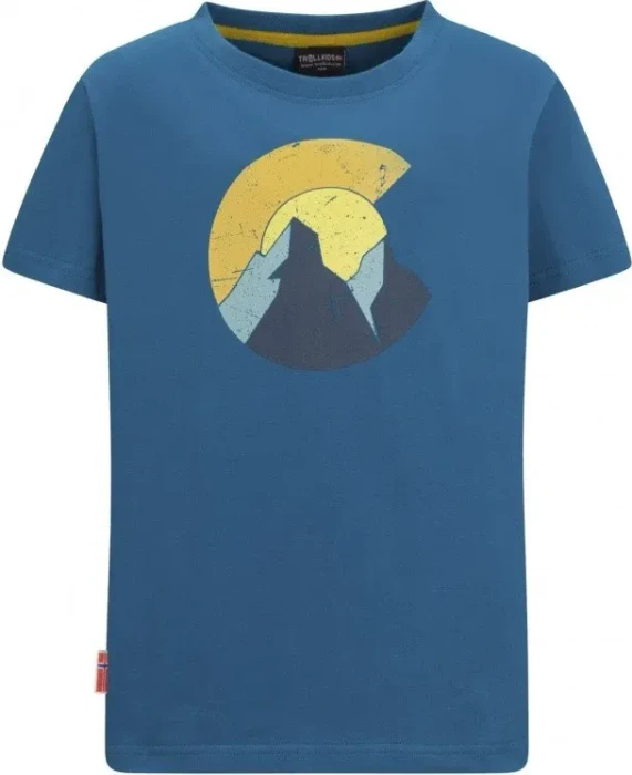 Trollkids Halsafjord Funktionsshirt kurzarm atlantic blue (Junior)