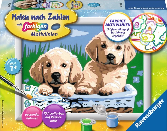 Ravensburger Malen nach Zahlen Süße Hundewelpen