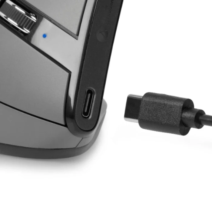 BakkerElkhuizen Grip Pro Wireless Vertical Mouse, grau/schwarz, USB