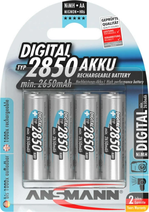 Ansmann Digital NiMH Akku Mignon AA Typ 2850, 4er-Pack