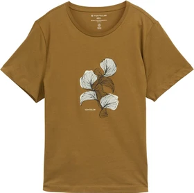 Tom Tailor Print T-Shirt kurzarm nutria olive (Damen)