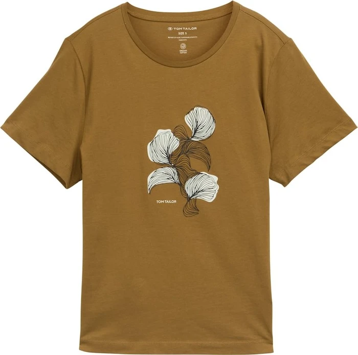 Tom Tailor Print T-Shirt kurzarm nutria olive (Damen)