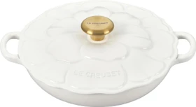 Le Creuset Gourmet-Profitopf Bräter Blume aus Gusseisen rund 26cm 2.2l white