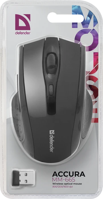 Defender Accura MM-665 Wireless Optical Mouse schwarz, USB