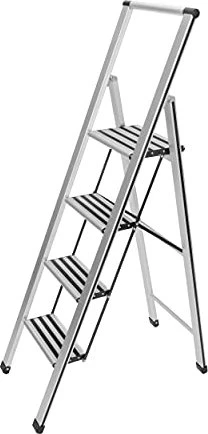 Wenko Aluminium Haushaltsleiter, 4 Stufen