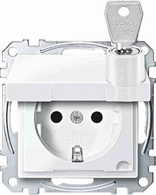 Merten System M SCHUKO-Steckdose Thermoplast brillant, polarweiß glänzend