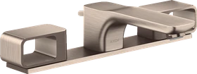 Hansgrohe Axor Urquiola 3-Loch Waschtischarmatur 50 mit Platte und Zugstangen-Ablaufgarnitur brushed nickel