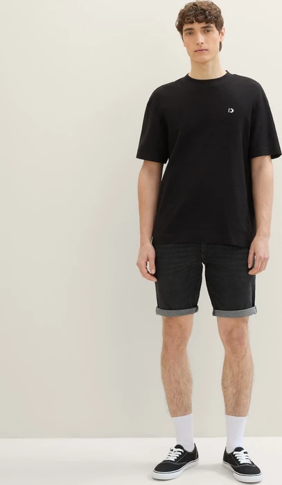 Tom Tailor Jeansshorts Jeans used dark stone black denim (Herren)