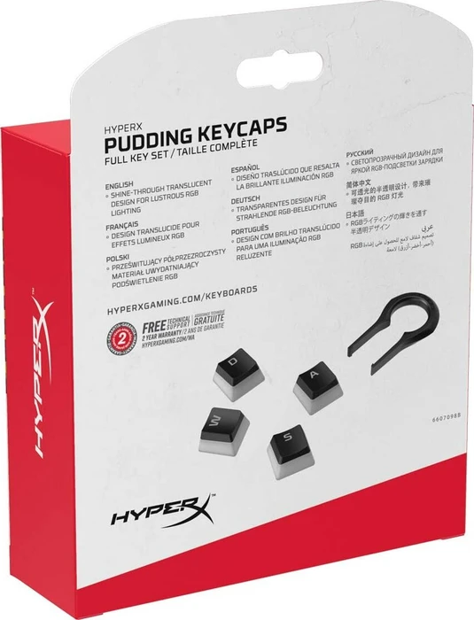 HP HyperX Pudding Keycaps, Kunststoff (ABS), schwarz, 105 Tasten, ISO-DE