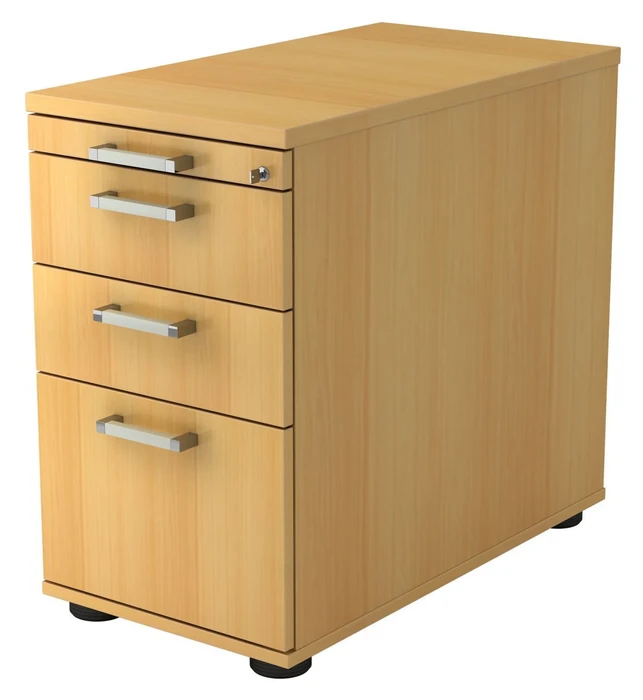 Chromgriff, buche, Rollcontainer