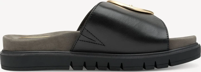 Tamaris Lederpantolette schwarz (Damen)