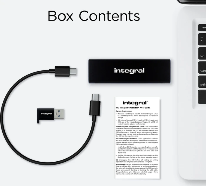 Integral SlimXpress Portable SSD, 1TB, USB-C 3.1
