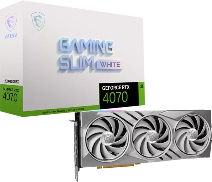 MSI GeForce RTX 4070 Gaming Slim White 12G, 12GB GDDR6X, HDMI, 3x DP