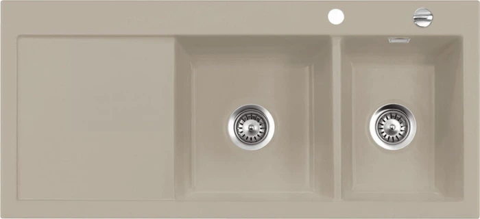 systemceram Mera Double Einbau Becken rechts fango