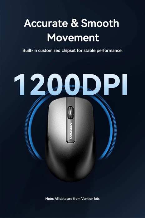 Vention 3-Button Wired Mouse schwarz, USB
