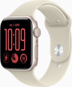 Apple Watch SE 3 (GPS) 44mm polarstern mit Sportarmband M/L sand
