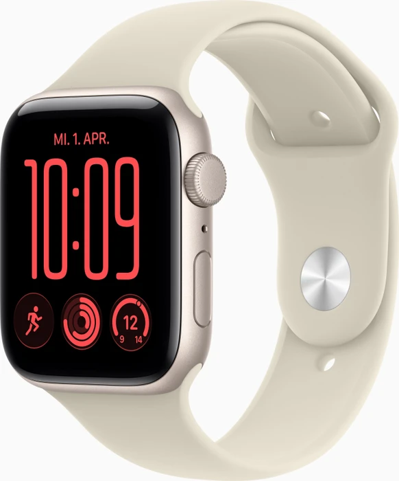 Apple Watch SE 3 (GPS) 44mm polarstern mit Sportarmband M/L sand