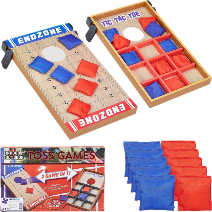 Relaxdays 2 in 1 Wurfspiel Cornhole & Tic Tac Toe