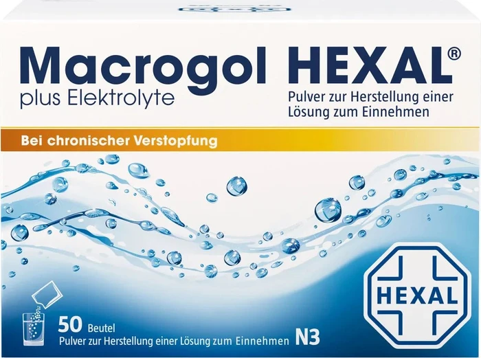 Hexal Macrogol plus Elektrolyte Hexal Pulver Beutel, 50 Stück
