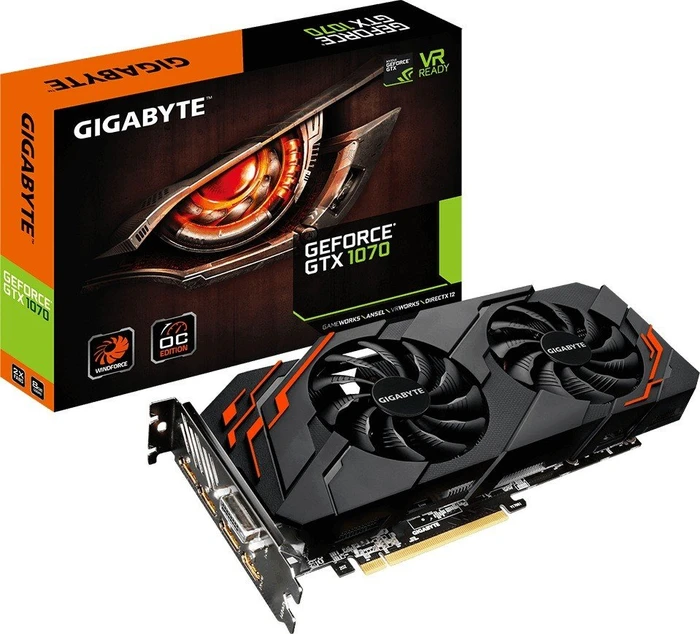 GIGABYTE GeForce GTX 1070 Windforce OC (Rev. 2.0), 8GB GDDR5, DVI, HDMI, 3x DP