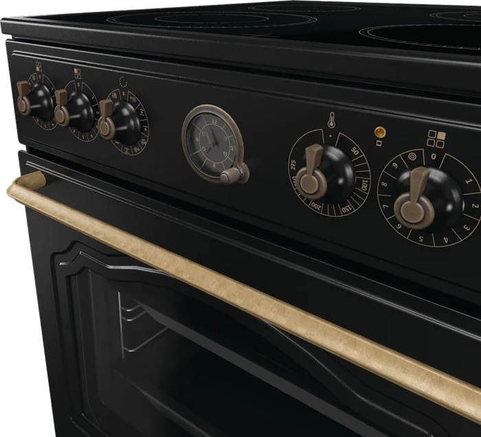 Gorenje GECS6B70CLB Elektroherd mit Glaskeramik-Kochfeld