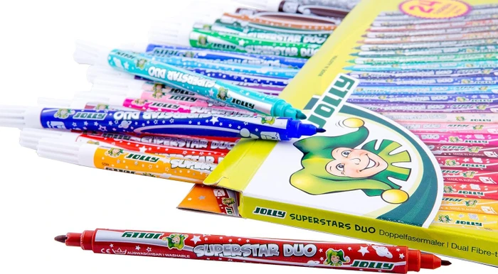 Jolly Superstars Duo Doppelfasermaler sortiert, 24er-Set, Etui
