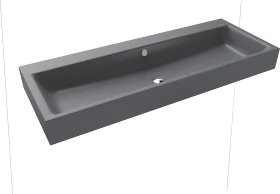 Kaldewei Puro Wand-Doppelwaschtisch 120x46cm mit Überlauf, Perl-Effekt, cool grey 70