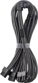 CableMod C-Series Pro, 12VHPWR Kabel, Corsair Type 4, 4x 8-Pin PCIe Stecker auf 16-Pin PCIe 5.0 12VHPWR Stecker, Adapterkabel, 90°, Variante B, carbon, 60cm (CM-PCSR-16P4-RBN60KC-5PK-R-SS)