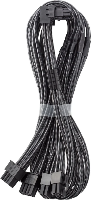 CableMod C-Series Pro, 12VHPWR Kabel, Corsair Type 4, 4x 8-Pin PCIe Stecker auf 16-Pin PCIe 5.0 12VHPWR Stecker, Adapterkabel, 90°, Variante B, carbon, 60cm