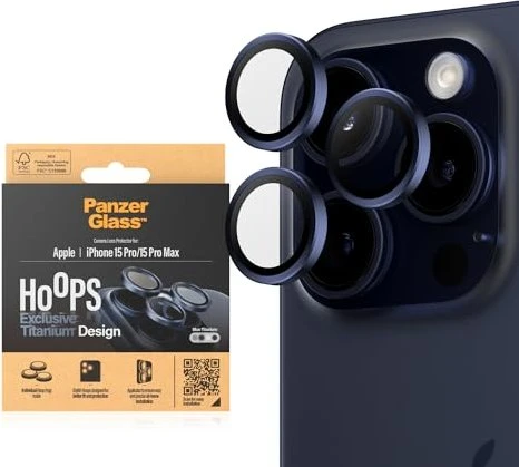 PanzerGlass Hoops Camera Lens Protector für Apple iPhone 15 Pro/15 Pro Max blue titanium