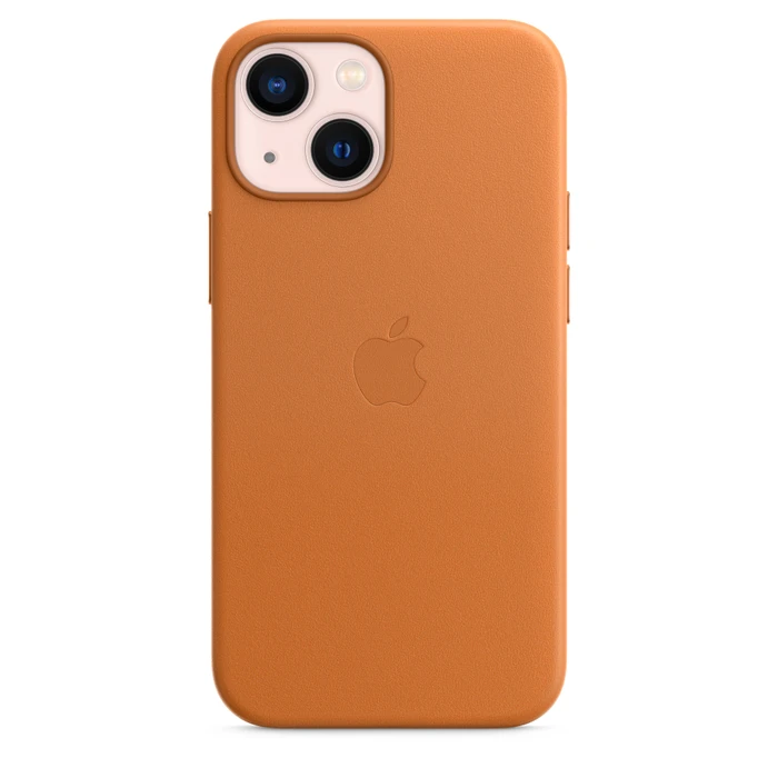 Apple Leder Case mit MagSafe für iPhone 13 Mini goldbraun
