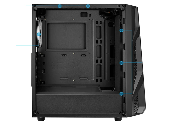 AeroCool AirHawk Duo ARGB, Glasfenster