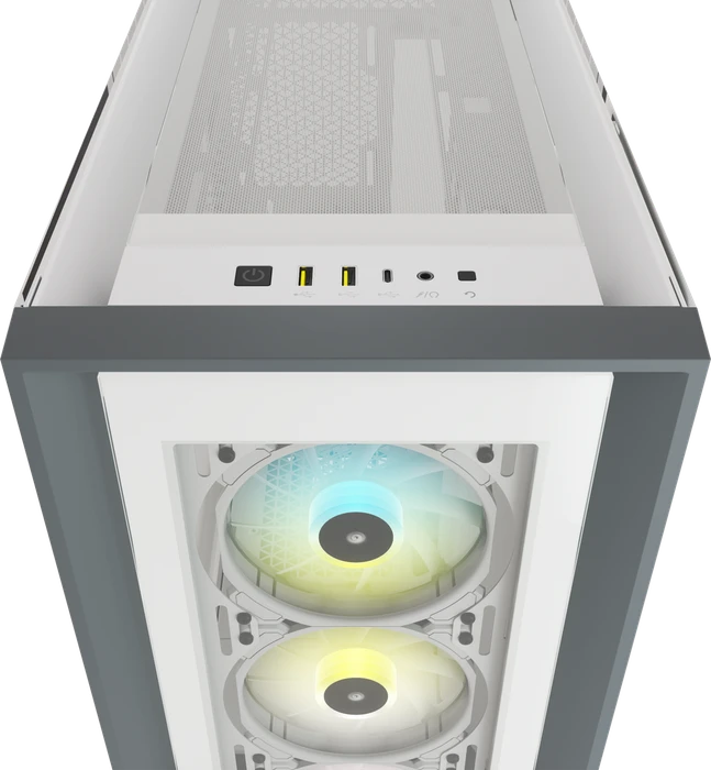 Corsair iCue 5000X RGB, weiß, Glasfenster