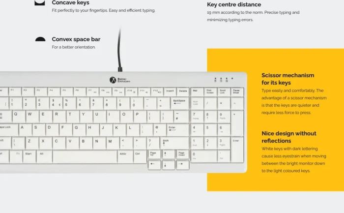 BakkerElkhuizen UltraBoard 960 V2 Standard Compact, weiß/grau, USB, UK