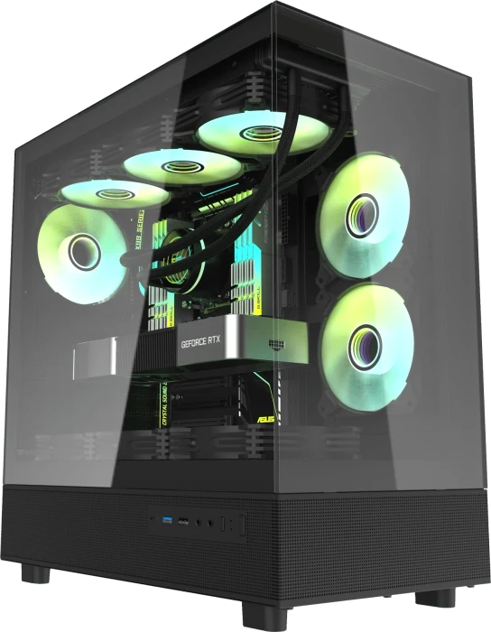 DarkFlash DPX90 Black, Glasfenster