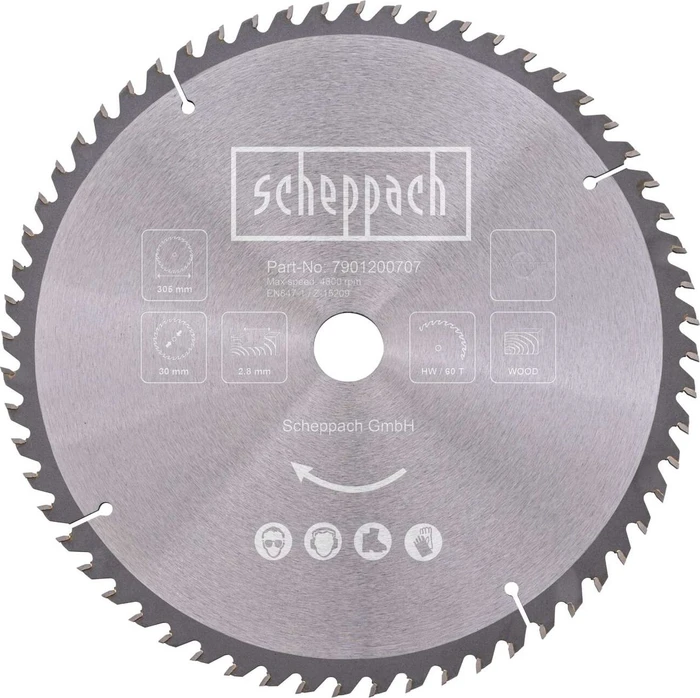 Scheppach HW Kreissägeblatt 60Z, 305x1.8x30mm, 1 Stück