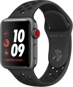 Apple Watch Nike+ Series 3 (GPS + Cellular) Aluminium 38mm grau mit Sportarmband anthrazit/schwarz