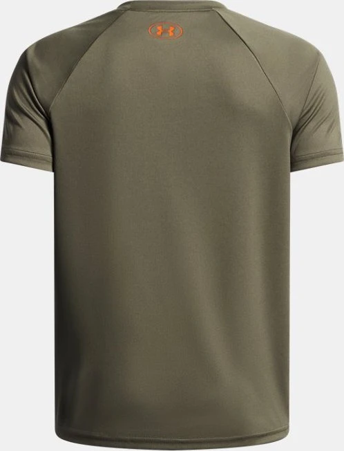 Under Armour Tech Split Wordmark Funktionsshirt kurzarm marine od green/orange base (Junior)