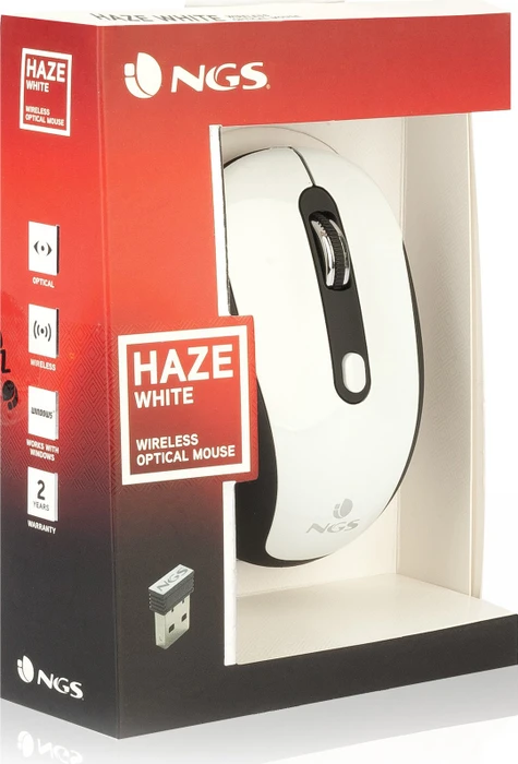 NGS Haze Wireless Mouse weiß, USB