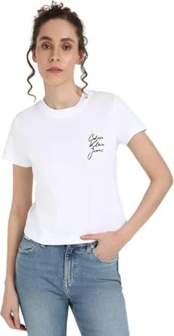 Calvin Klein Logo Slim Fit T-Shirt kurzarm bright white (Damen)